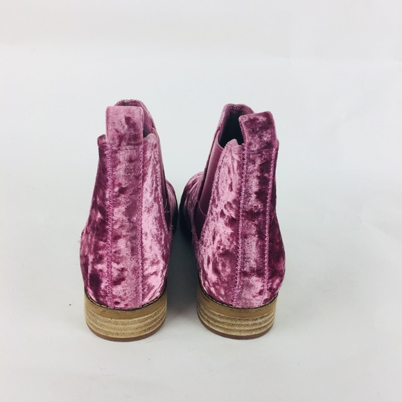 New Toms Ella Faded Rose Velvet Ankle Booties - Picture 5 of 6